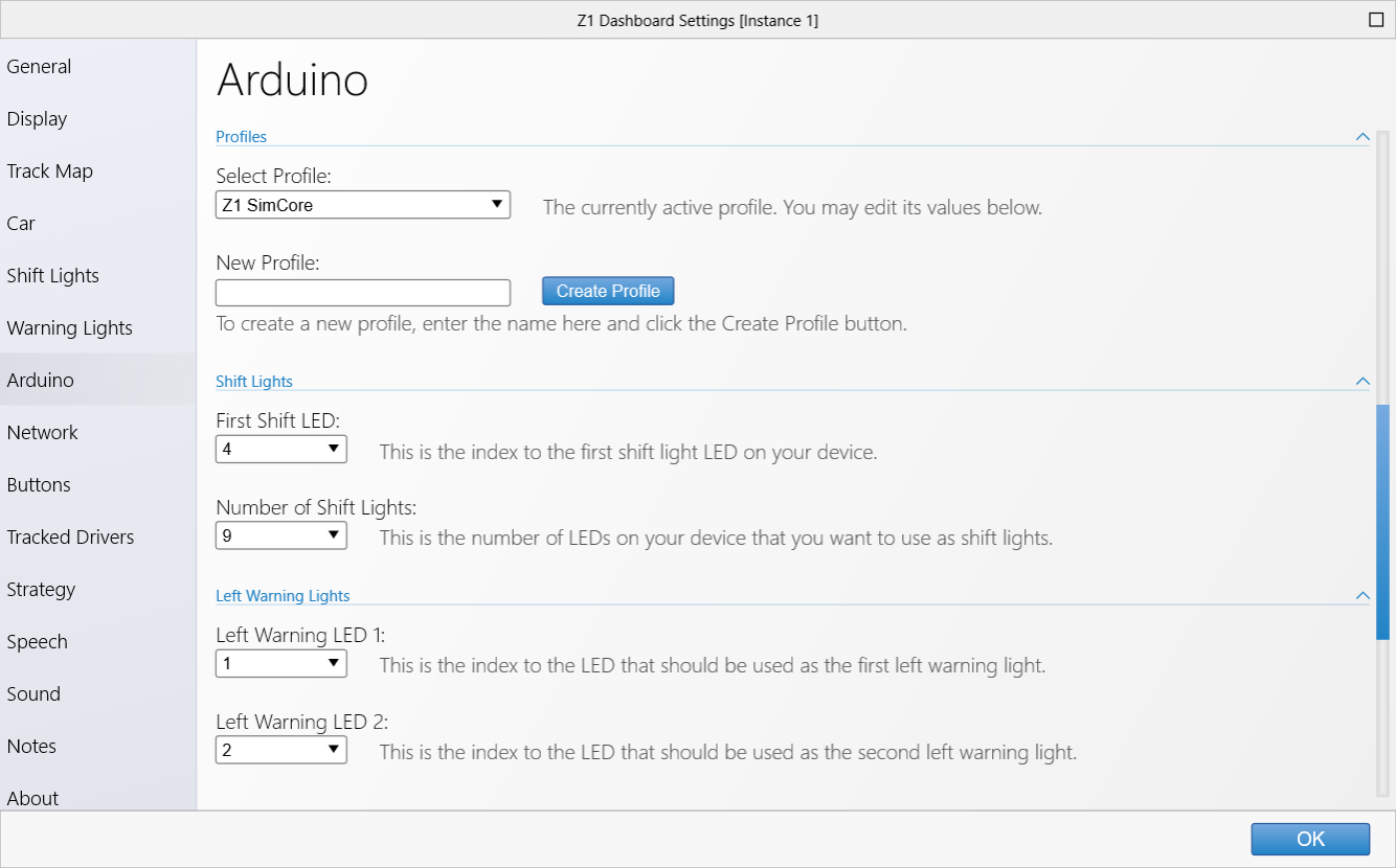 Arduino Settings Tab