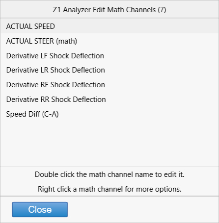 Z1 Analyzer Math Channels