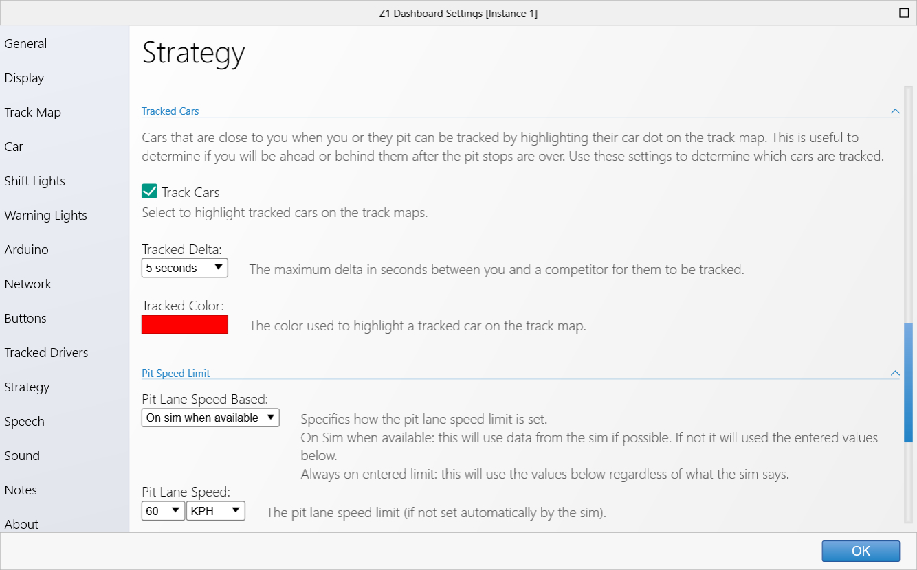 Strategy Settings Tab